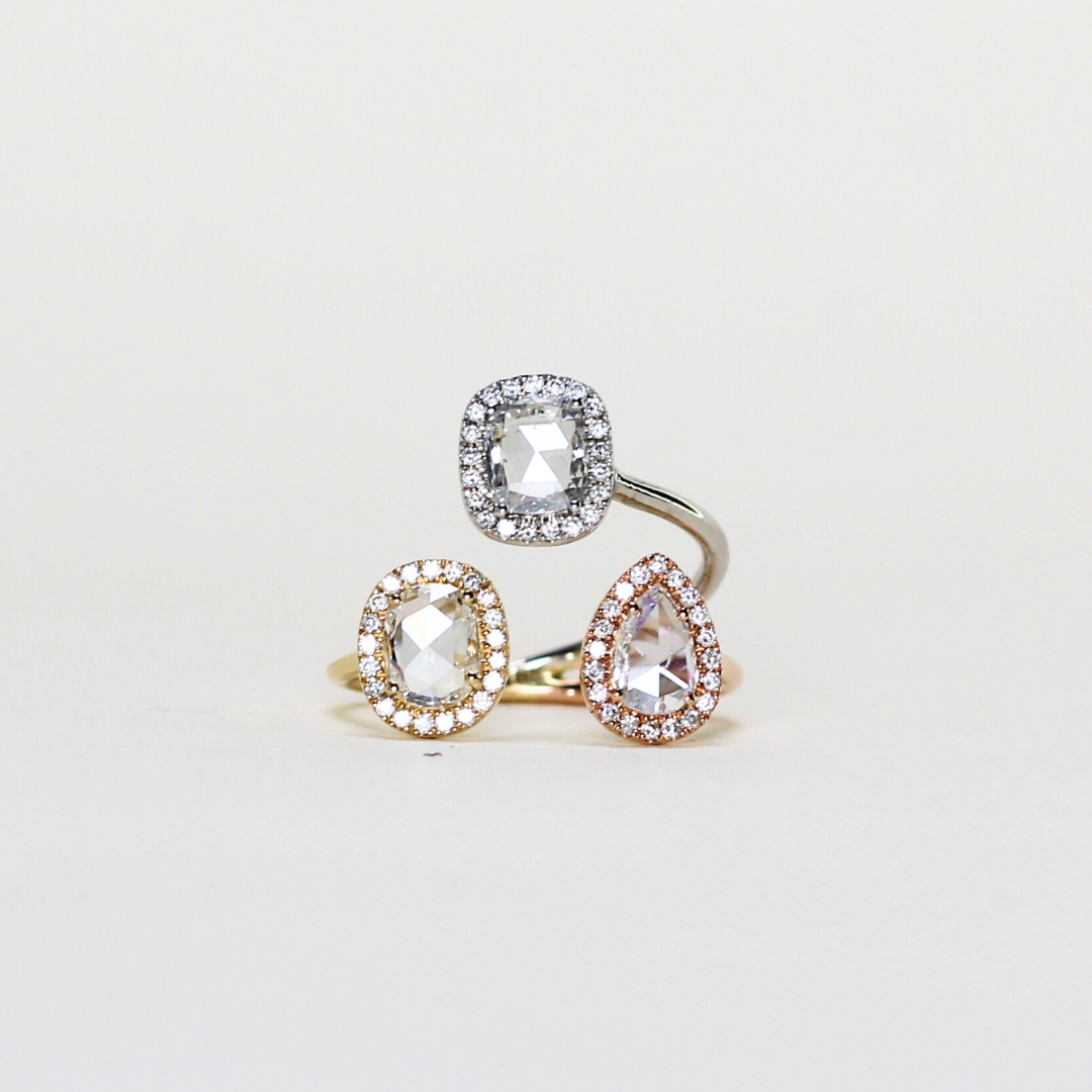 1.30cts Rosecut trio ring