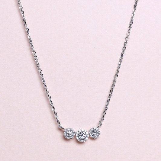1.44cts Trilogy illusion Lab-grown necklace
