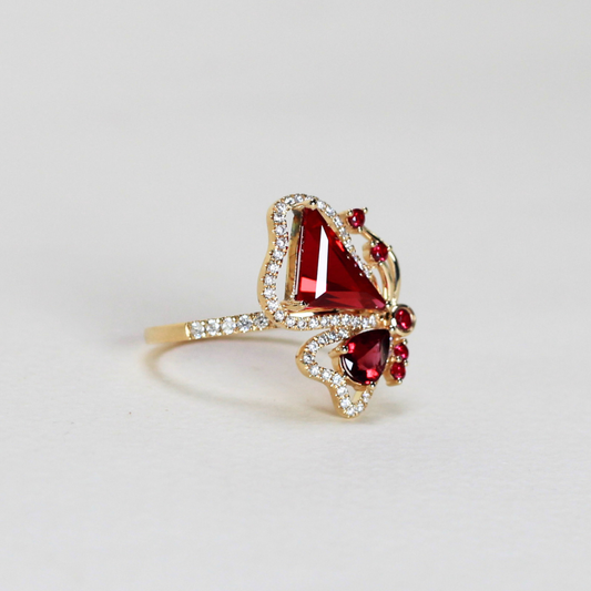 1.83cts Butterfly Ruby modified ring