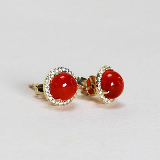 1.87ct Carnelian stud earrings
