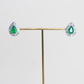 1.91cts Emerald pear cut stud earrings