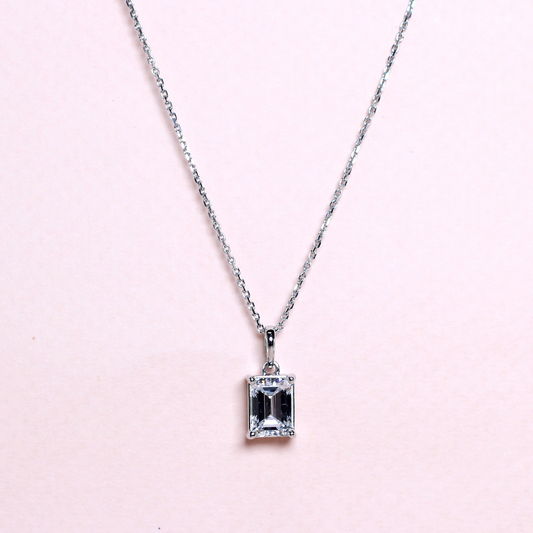1.95cts Emerald cut Lab-grown Solitaire necklace