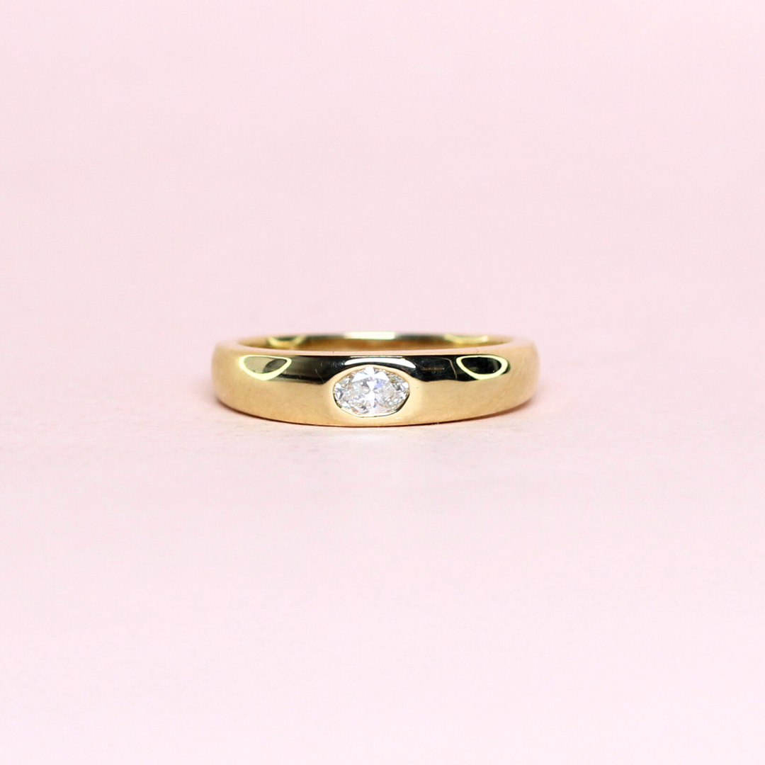 .22ct Oval cut east-west Solo stone ring