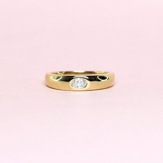 .22ct Oval cut east-west Solo stone ring