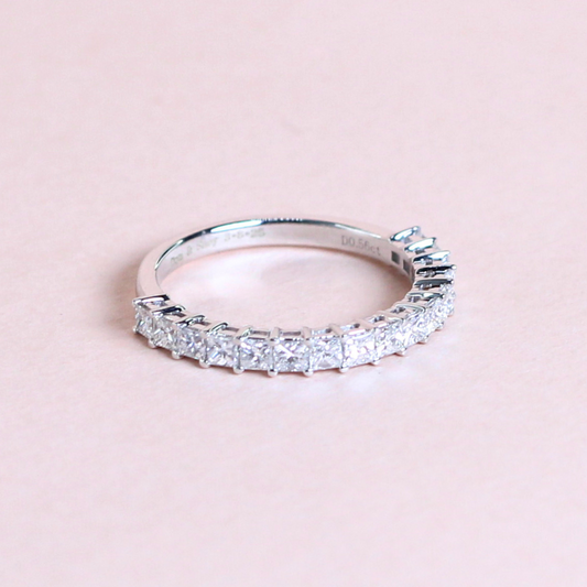 .52cts Princess cut half eternity ring