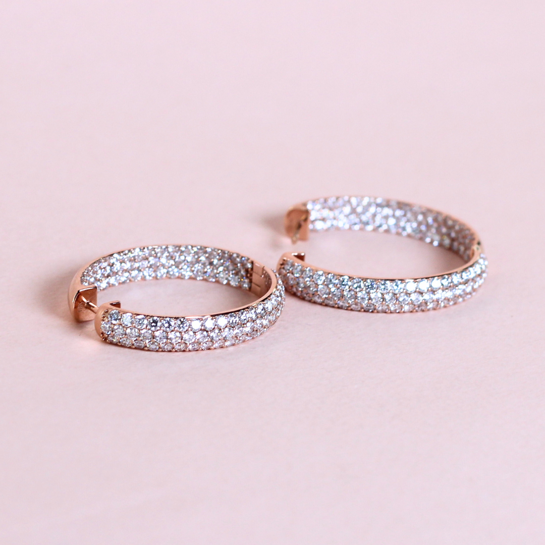 5.137cts Two-way In & Out Lab-grown Hoop earrings