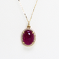 11.43cts Oval Pink Tourmaline Cabochon necklace