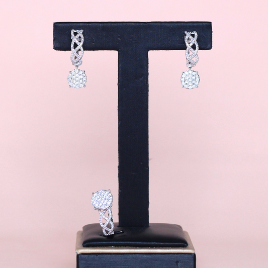1.58cts Round dangling illusion set