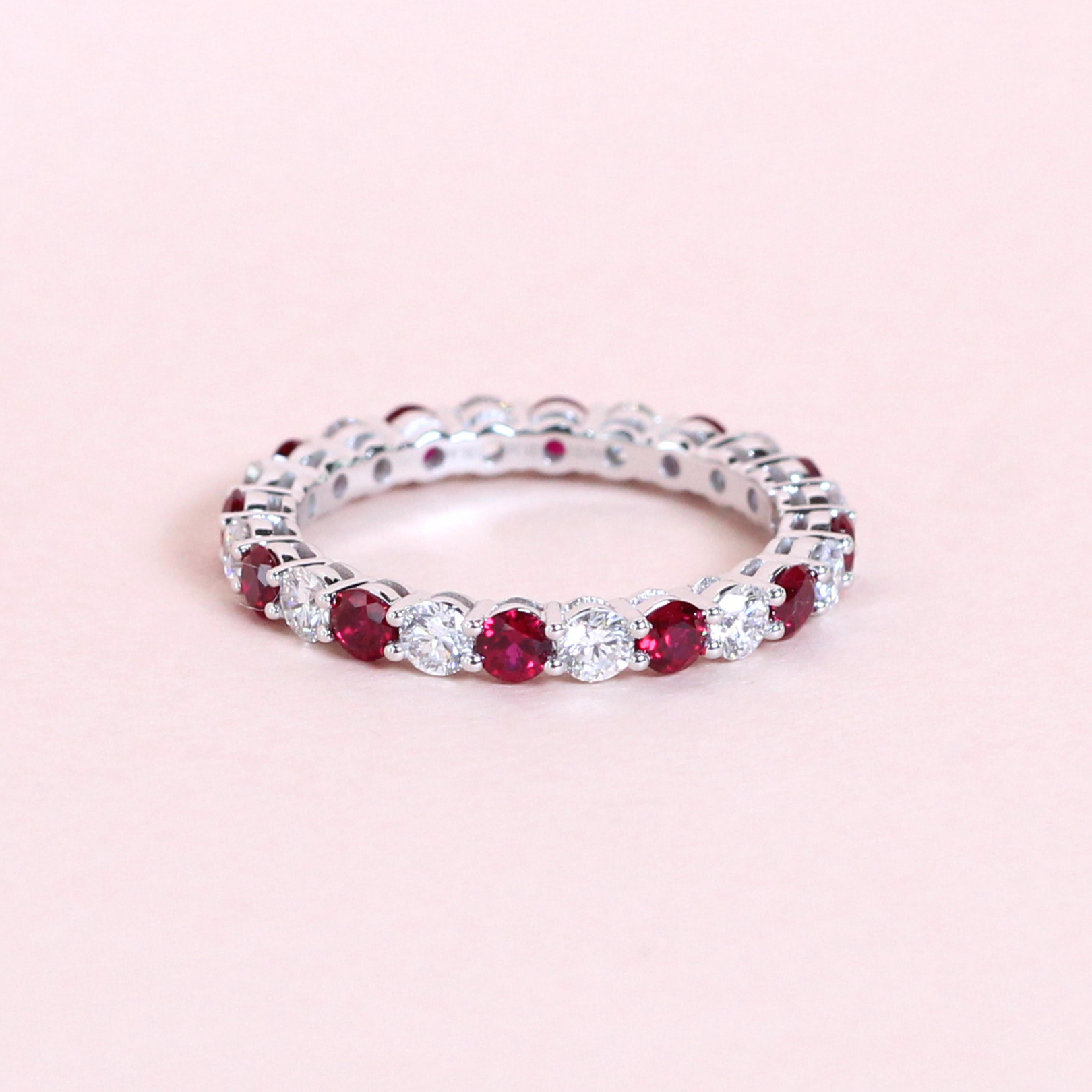 Ruby and Diamond Full Eternity ring – Rozjewelry