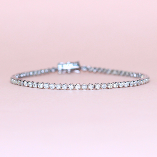 1.57cts Round cut bezel Tennis bracelet