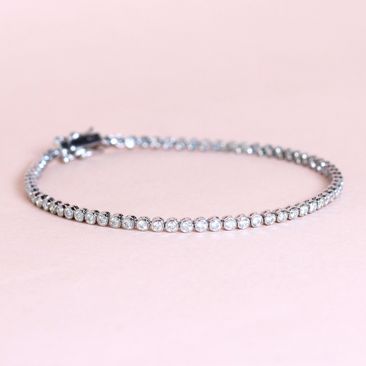 1.57cts Round cut bezel Tennis bracelet