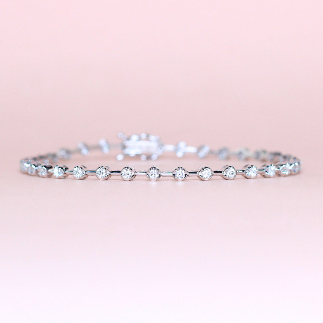 1.09cts Round cut Tennis bracelet
