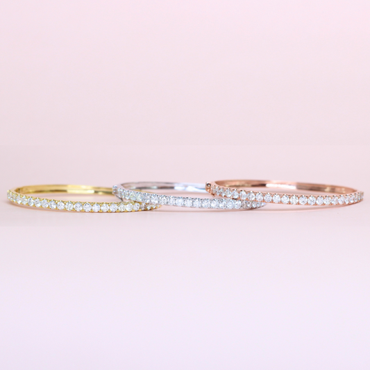 9.50cts Tri-Color Diamond Bangle