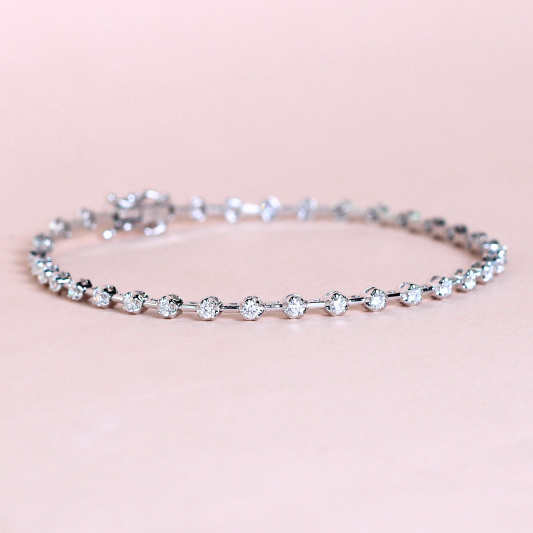 1.09cts Round cut Tennis bracelet