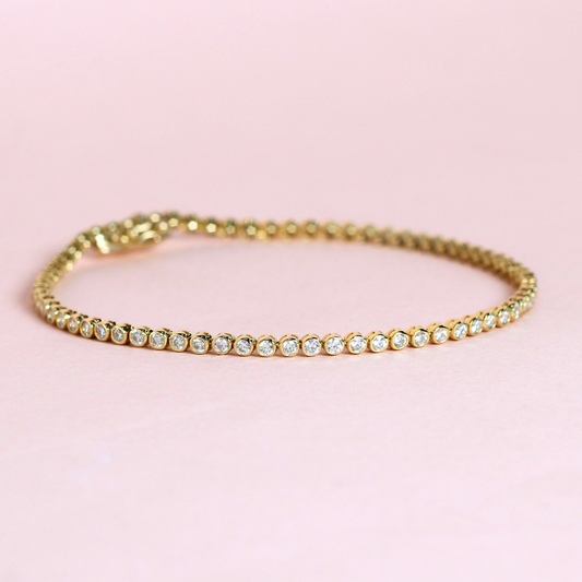 1.60cts Round cut bezel Tennis bracelet