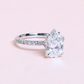 2ct Pear Brilliant lab-grown diamond platinum ring with hidden halo