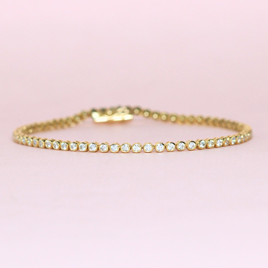 1.60cts Round cut bezel Tennis bracelet