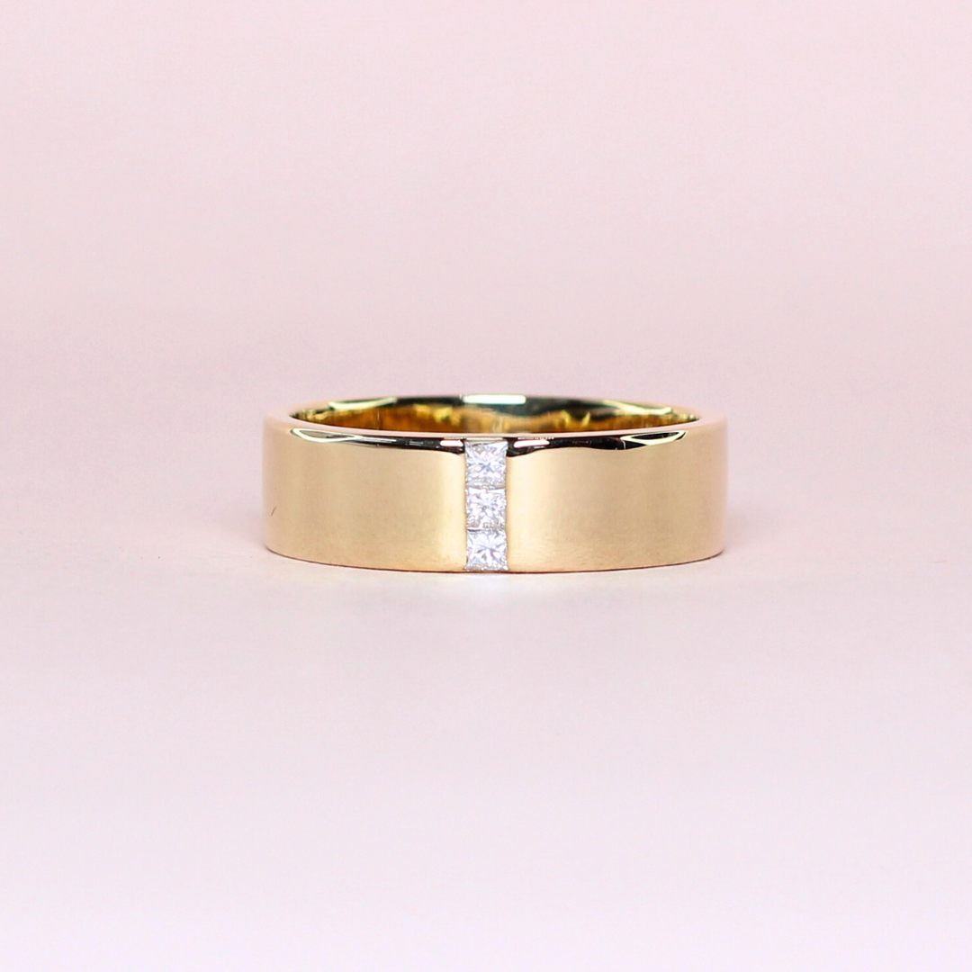 .17cts 3-stone Princess Cut Male ring