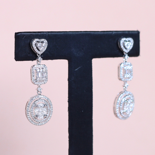 1.75cts Multi-shape Illusion Dangling earrings