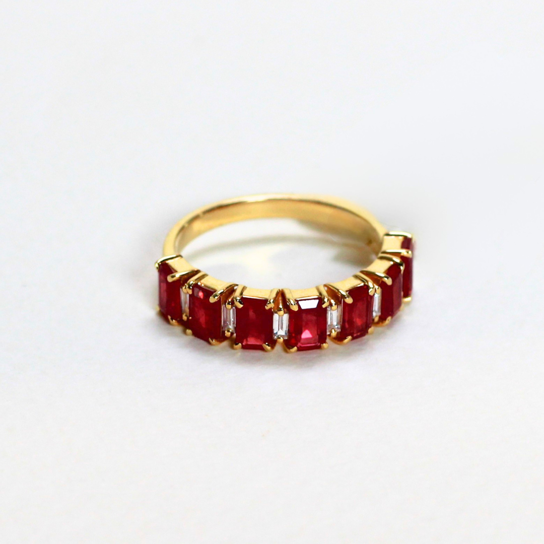 2.08cts Baguette cut Ruby ring
