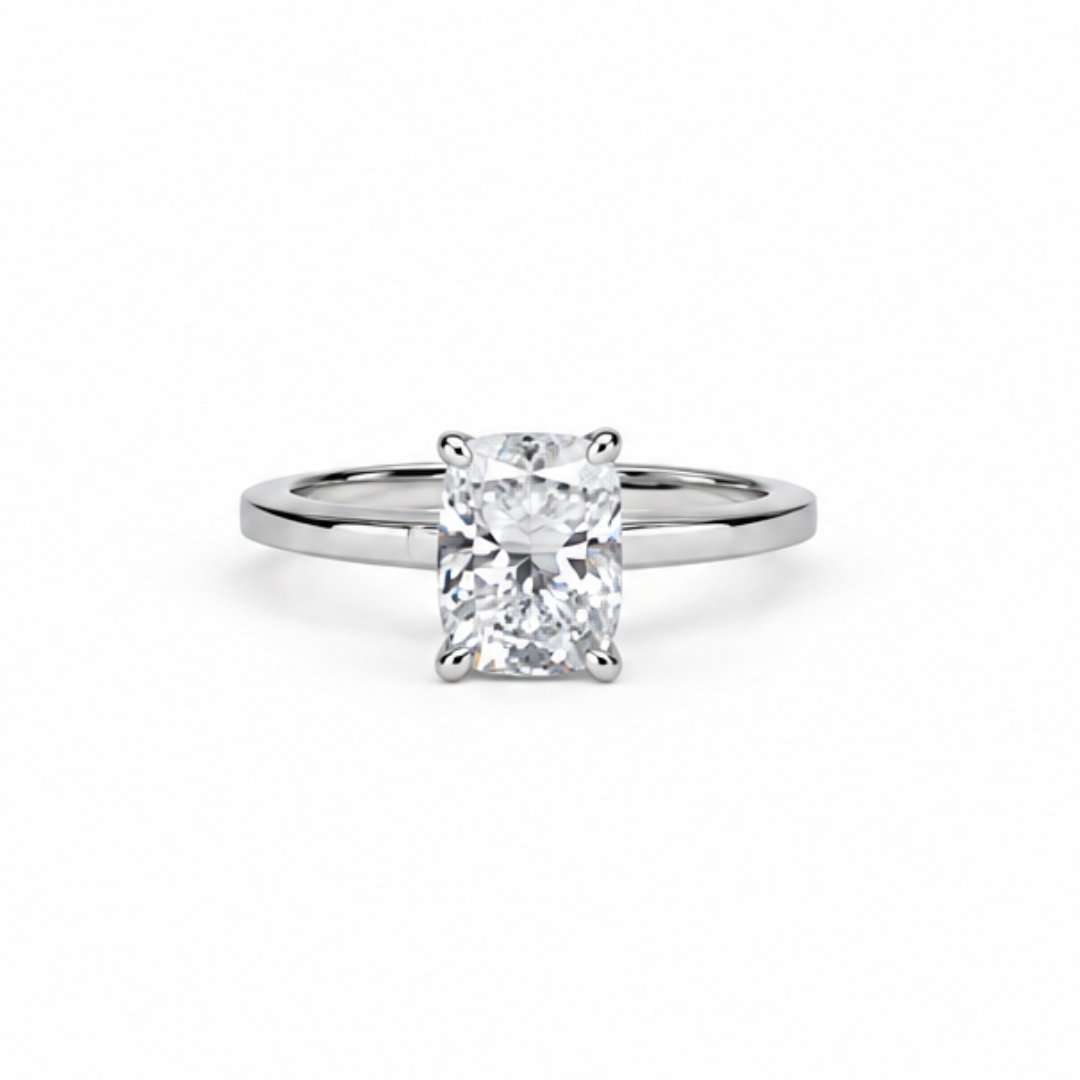 2.08cts Elongated Cushion cut lab-grown solitaire ring