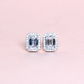 2.27cts Emerald cut Lab-grown Stud earrings with halo