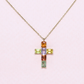 1.60cts Multi-colored sapphire Cross necklace