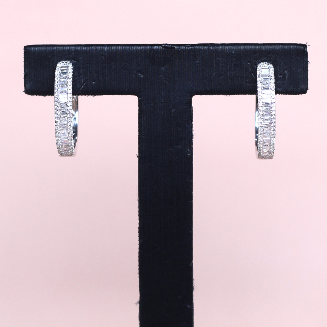 1.03cts Baguette Hoop earrings