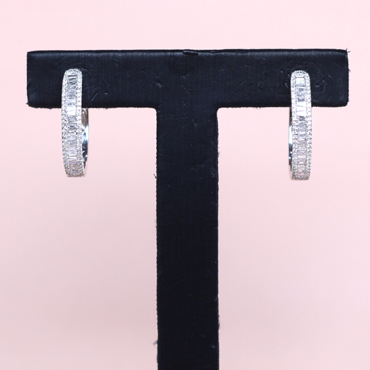 1.03cts Baguette Hoop earrings
