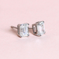 2.03cts Emerald cut stud earrings