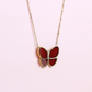 Red Carnelian Butterfly Necklace