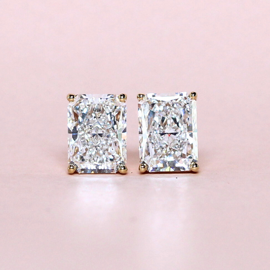 4.02cts Radiant cut stud earrings