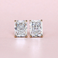 4.02cts Radiant cut stud earrings