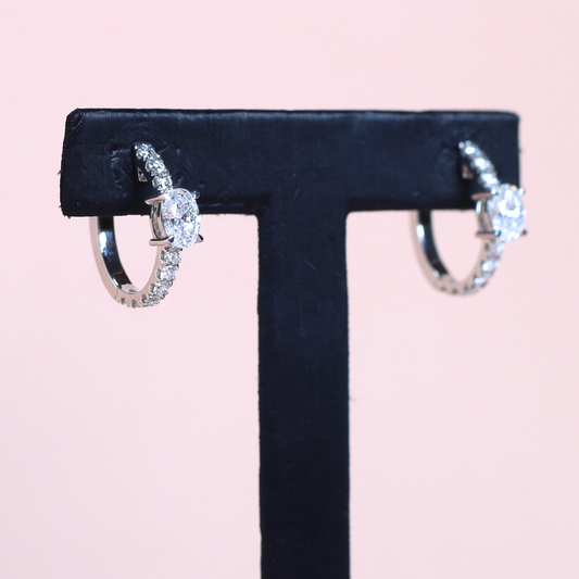 2.24cts Oval cut Lab-grown pavé Huggie earrings