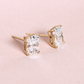 4.02cts Radiant cut stud earrings
