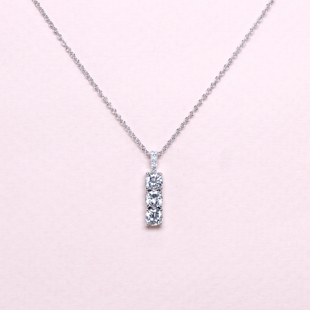 Tri-stone diamond necklace