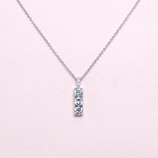 Tri-stone diamond necklace