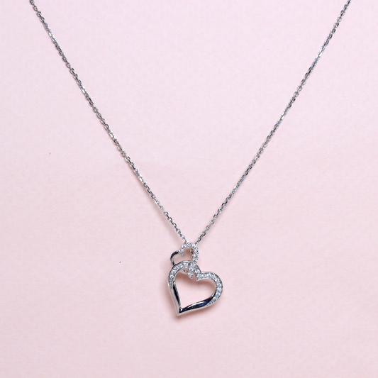 .16cts Round cut Lab-grown Double Heart necklace