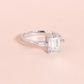 2ct Emerald cut Moissanite ring with baguette side stones