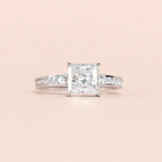 1.50ct Princess cut Moissanite ring