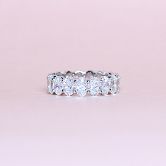 6.75cts Oval cut Lab-grown Full Eternity ring
