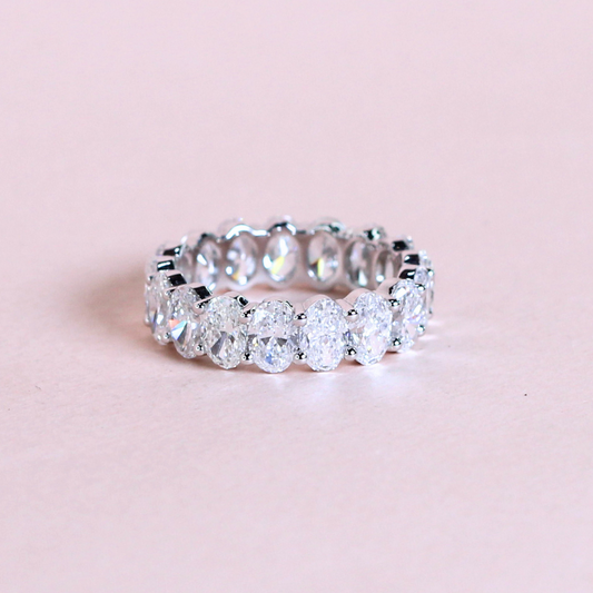 6.75cts Oval cut Lab-grown Full Eternity ring