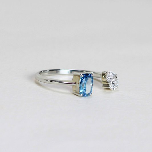 .82cts Blue Diamond Toi et Moi Lab-grown ring