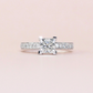 1ct Princess cut diamond ring in channel band setting