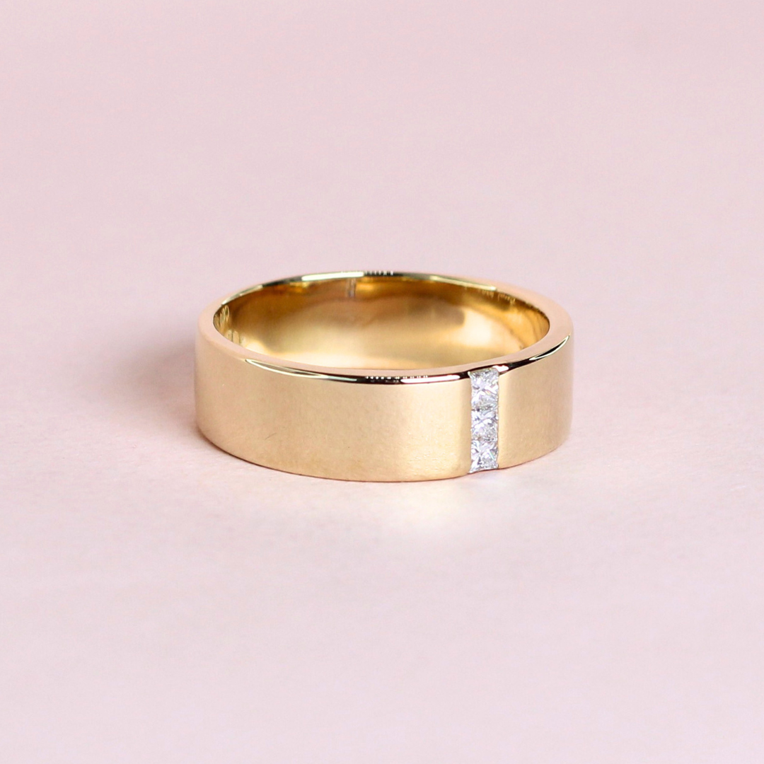 .17cts 3-stone Princess Cut Male ring