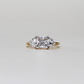 2.99cts Princess cut Lab-grown trilogy ring