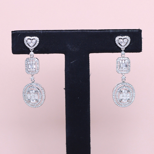 1.75cts Multi-shape Illusion Dangling earrings