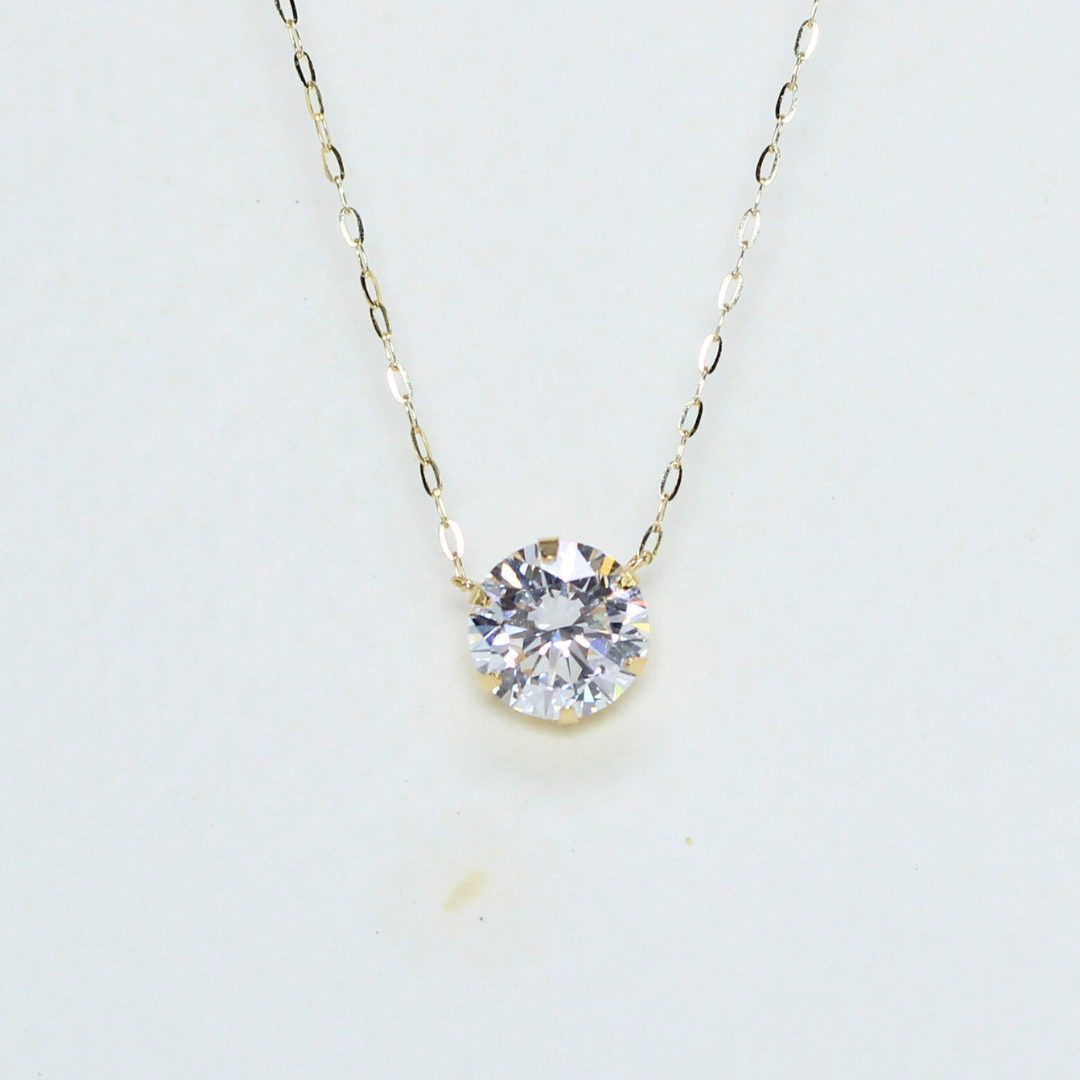 2ct round  solitaire lab-grown necklace