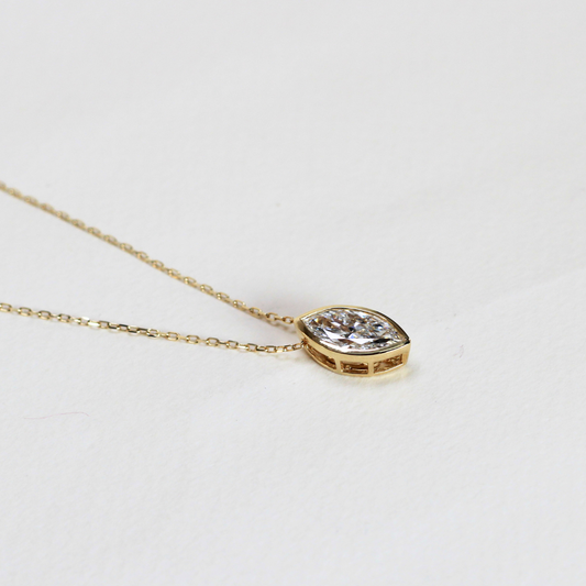 2ct Marquise cut Lab-grown Solitaire necklace