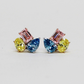 3.25cts Multishape colored stones earrings
